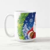Aangepaste kerst koffie mok, Santa en speelgoed za Koffiemok (Links)