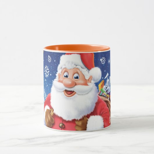 Aangepaste kerst koffie mok, Santa en speelgoed za Mok (Midden)