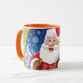 Aangepaste kerst koffie mok, Santa en speelgoed za Mok (Voorkant links)