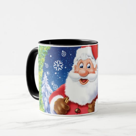 Aangepaste kerst koffie mok, Santa en speelgoed za Mok (Voorkant links)
