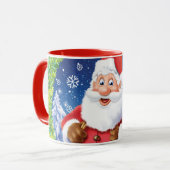 Aangepaste kerst koffie mok, Santa en speelgoed za Mok (Voorkant links)