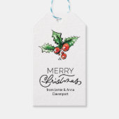 Aangepaste Kerst Label met Waterverf Elements Cadeaulabel (Voorkant)