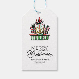 Aangepaste kerst Label met Waterverf geschenken Cadeaulabel