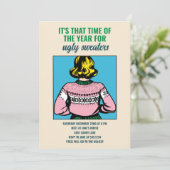 Aangepaste Kerst Lelijke Trui Party Pop Art Kaart (Staand voorkant)