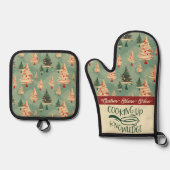 Aangepaste Kerst Leraar Gift Ovenwant & Pannenlap Set (Voorkant)