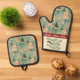 Aangepaste Kerst Leraar Gift Ovenwant & Pannenlap Set