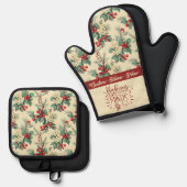 Aangepaste Kerst Leraar Gift Ovenwant & Pannenlap Set (Voorkant / Achterkant)