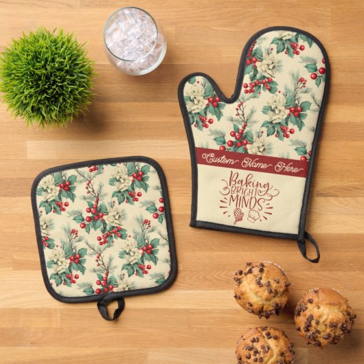 Aangepaste Kerst Leraar Gift Ovenwant & Pannenlap Set (Top down)