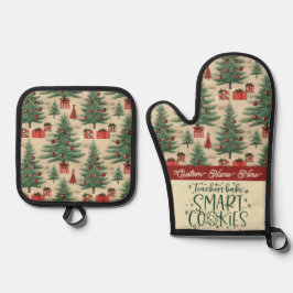 Aangepaste Kerst Leraar Gift Ovenwant & Pannenlap Set