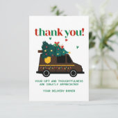 Aangepaste kerst levering chauffeur dank u kaart (Staand voorkant)