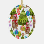 Aangepaste kerst met Quokka Keramisch Ornament (Rechts)