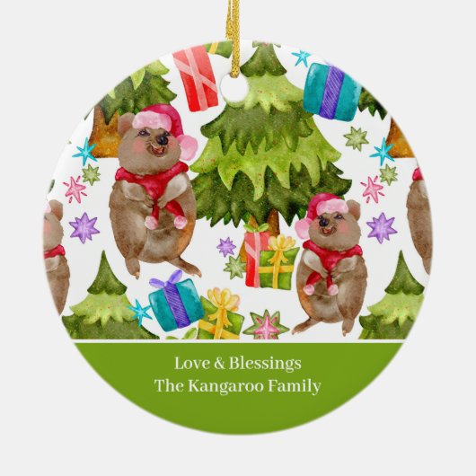 Aangepaste kerst met Quokka Keramisch Ornament (Achterkant)