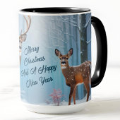 Aangepaste kerst Mok Herten & Doe in een besneeuwd