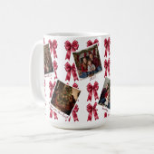 Aangepaste kerst-mok met meerdere foto's en rode s koffiemok (Voorkant links)