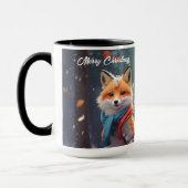 Aangepaste kerst Mok Schattigee vossen in een besn (Links)
