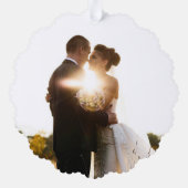 Aangepaste kerst Mr en Mrs Classic Foto Ornament Kaart (Achterkant)
