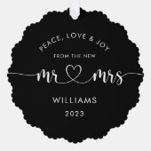 Aangepaste kerst Mr en Mrs Classic Foto Ornament Kaart (Voorkant)