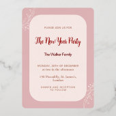 Aangepaste Kerst Nieuwjaar Bloemen Folie Invitatio Folie Uitnodiging (Achterkant)