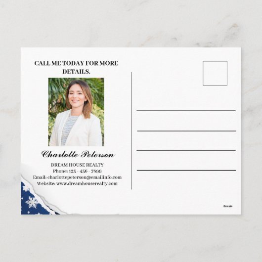 Aangepaste kerst onroerend goed landbouw feestdagenkaart (Achterkant)