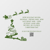 Aangepaste kerst openingstijden winkel raamfolie raamsticker (Vel)
