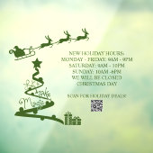 Aangepaste kerst openingstijden winkel raamfolie raamsticker (Vel 3)