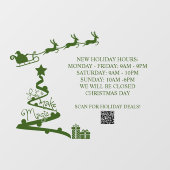 Aangepaste kerst openingstijden winkel raamsticker (Vel)