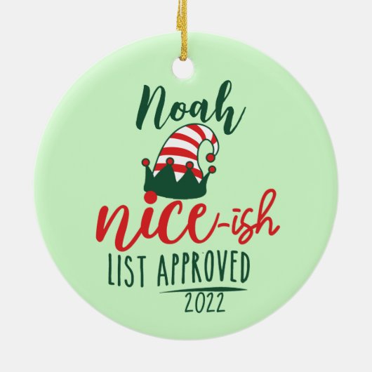 Aangepaste kerst ornament, aangepaste kerst elf keramisch ornament (Achterkant)