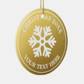 Aangepaste kerst ornament | Gouden rustieke sneeuw (Rechts)