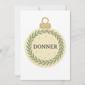 Aangepaste kerst ornament – Greenery krans & famil Kaart (Achterkant)