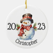 Aangepaste kerst ornament, sneeuwman ornamenten (Achterkant)