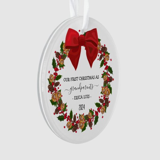 Aangepaste Kerst Ornament voor Grootouders Gift (voorkant)