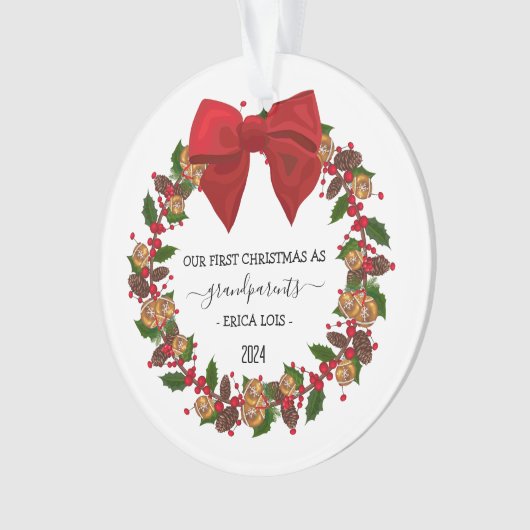 Aangepaste Kerst Ornament voor Grootouders Gift (voorkant)