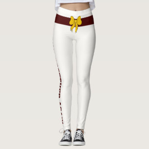 Aangepaste Kerst Oxbloed Champagne Gouden Boog Crè Leggings