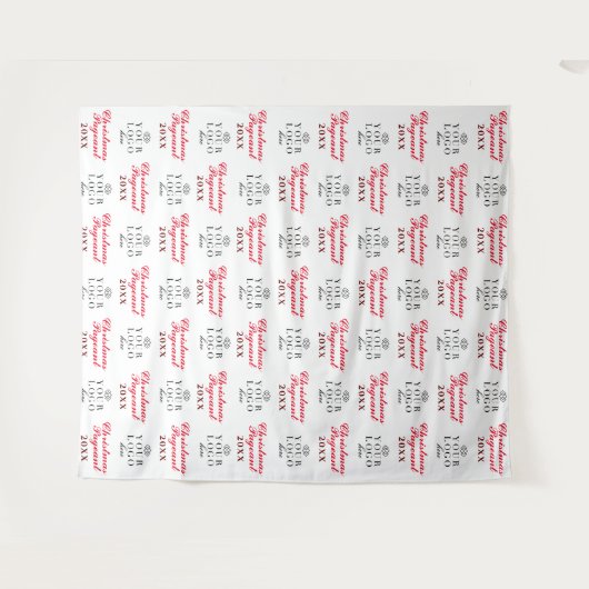 Aangepaste Kerst Pageant Step en Repeat Achtergron Wandkleed (Voorkant (horizontaal))