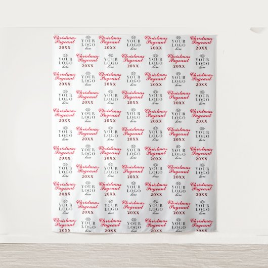 Aangepaste Kerst Pageant Step en Repeat Achtergron Wandkleed (Voorkant)