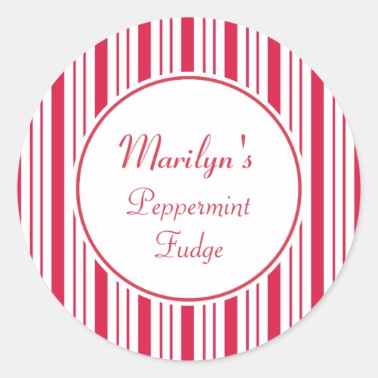 Aangepaste Kerst pepermunt geschenk Label Stickers (Voorkant)