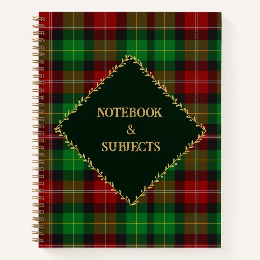 Aangepaste Kerst Plaid Notitieboek (Voorkant)