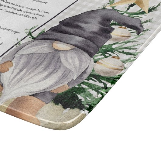Aangepaste kerst recept Keepsake Waterverf Gnome Snijplank (Hoek)