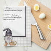 Aangepaste kerst recept Keepsake Waterverf Gnome Theedoek (Quarter Fold)