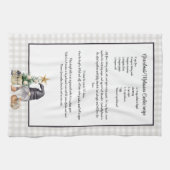 Aangepaste kerst recept Keepsake Waterverf Gnome Theedoek (Horizontaal)