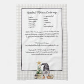 Aangepaste kerst recept Keepsake Waterverf Gnome Theedoek (Verticaal)