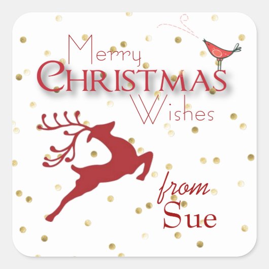 Aangepaste kerst rendieren cadeau Label Stickers (Voorkant)