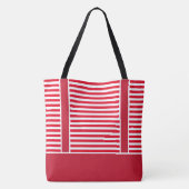 Aangepaste kerst rode en witte strepen Candy Cane Tote Bag (Achterkant)