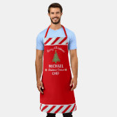 Aangepaste kerst rode & witte strepen Candy Cane Schort (Gedragen)