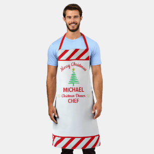 Aangepaste kerst rode & witte strepen Candy Cane Schort