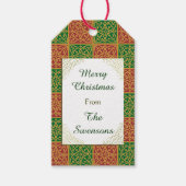 Aangepaste Kerst Rood Groen Fleur-de-lis Cadeau La Cadeaulabel (Voorkant)