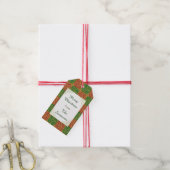 Aangepaste Kerst Rood Groen Fleur-de-lis Cadeau La Cadeaulabel (Met Touw)
