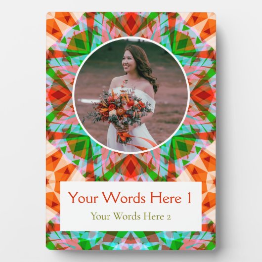 Aangepaste Kerst Rood Groene Ster Trouwen Passen g Fotoplaat (voorkant)