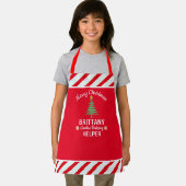 Aangepaste Kerst Rood & Wit Candy Cane Kind Schort (Insitu)