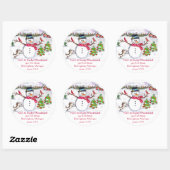 Aangepaste Kerst Sneeuwman Adres Stickers (Vel)